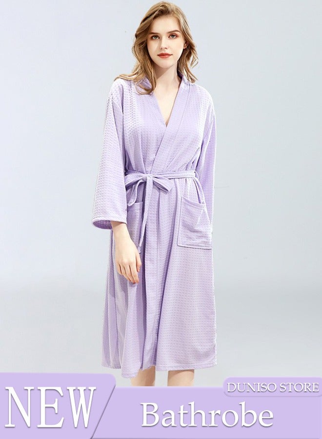 Women's Robe Lightweight Soft Kimono Robes Loungewear with Long Sleeve Side Pockets Sleepwear Spa Robe Nightwear Nightgown Women Water Bathrobe Bridesmaid Robes Dressing Gown Autumn Robe