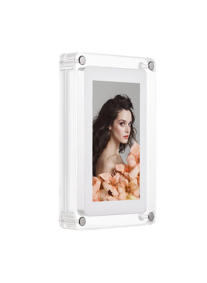 5 Inch Acrylic Digital Photo Frame Digital Picture Frame Photo/ Music/ Video Player Auto Rotation Built-in 8GB Memory Battery Gift for Friends Families