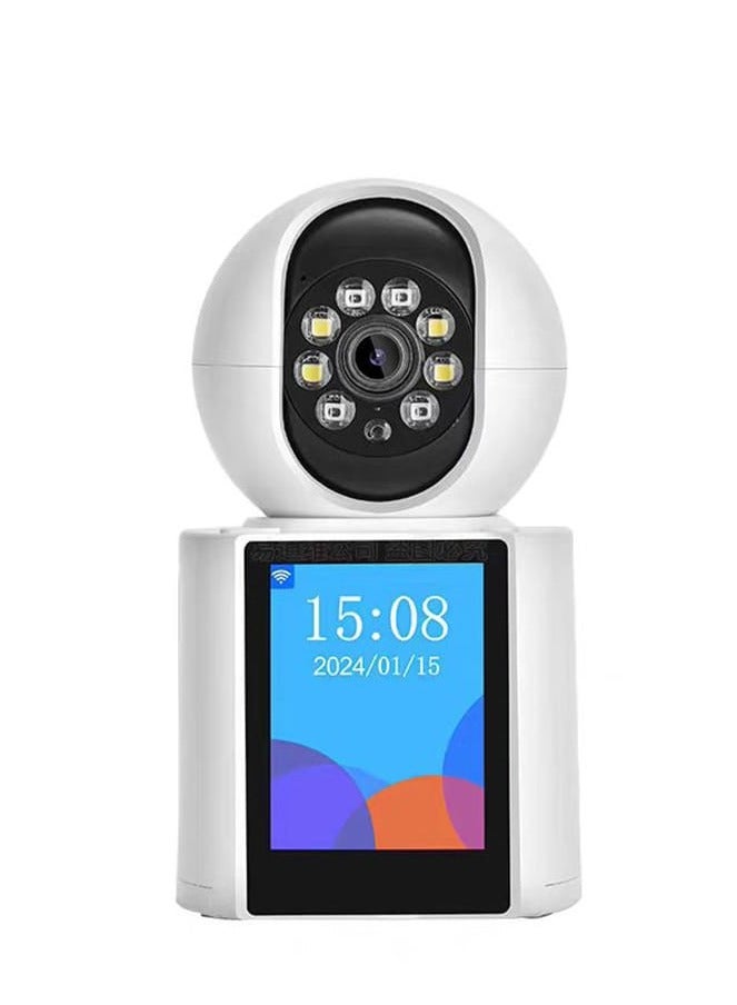 Indoor Wireless Security Camera 2 in 1 Video Call & Monitor 1080P 350° Full HD WIFI Video Calling, Night Vision Smart Motion Detection, Two Way Video Calling with HD Time Display for Elder Baby Pet