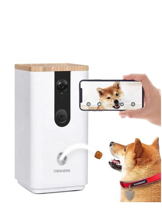 WiFi Pet Camera App Controlled Pet Treat Dispenser with Camera and Two Way Communication, WiFi Enabled Programmable Treat Dispenser, 10 oz. Capacity for Cats, Dogs