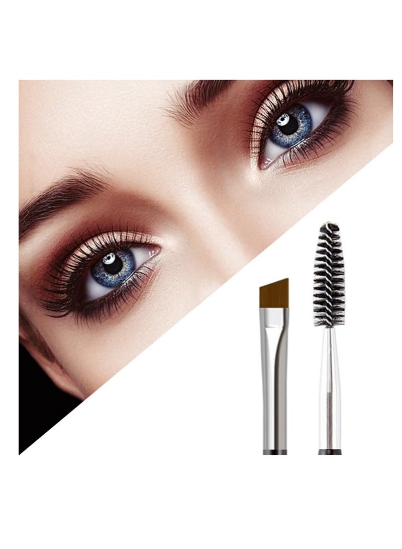 KINGMAS Eyebrow Brush, Professional Dual Angled Eye Brow Brush and Spoolie Brush Eyelash Comb Eyebrow Tool (Black)