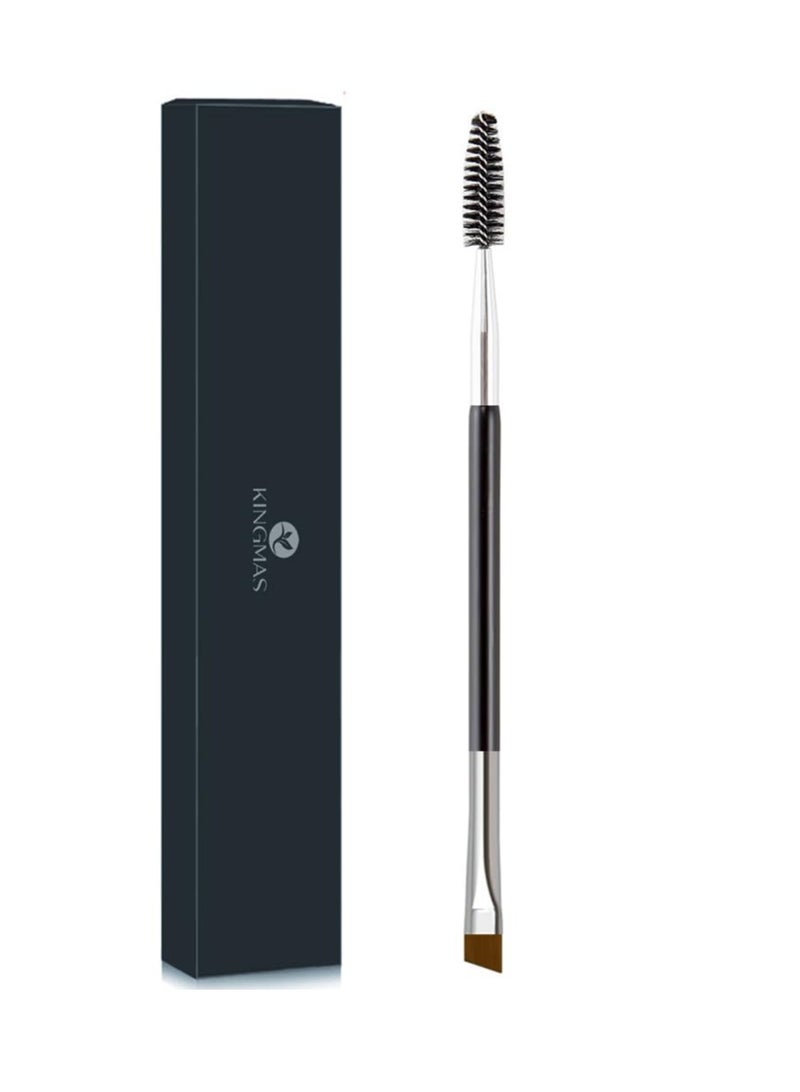 KINGMAS Eyebrow Brush, Professional Dual Angled Eye Brow Brush and Spoolie Brush Eyelash Comb Eyebrow Tool (Black)