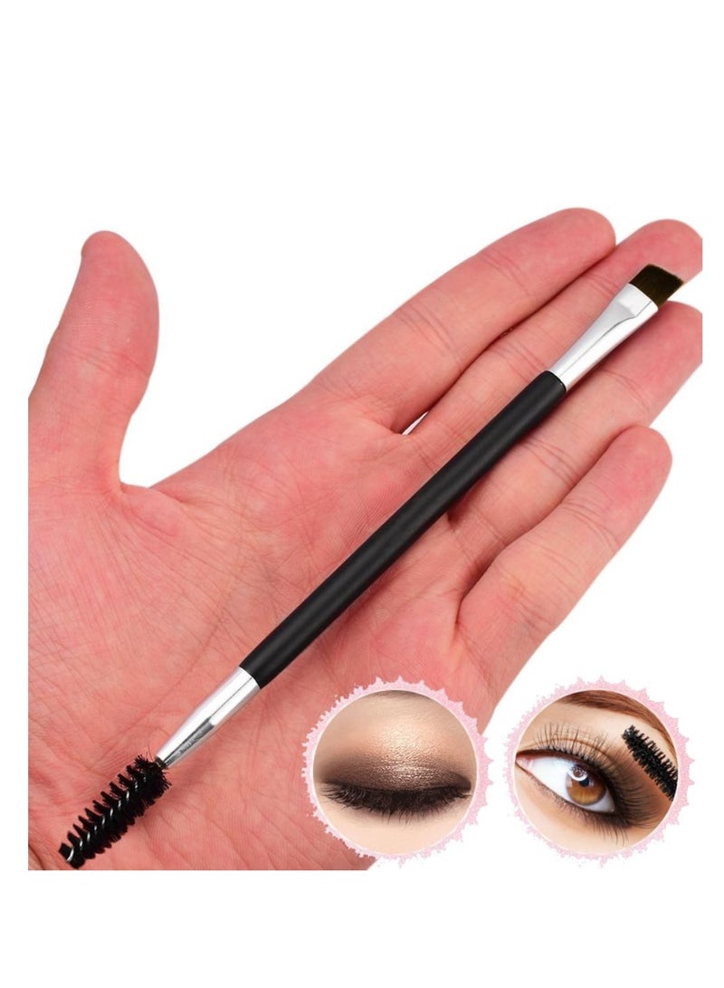 KINGMAS Eyebrow Brush, Professional Dual Angled Eye Brow Brush and Spoolie Brush Eyelash Comb Eyebrow Tool (Black)