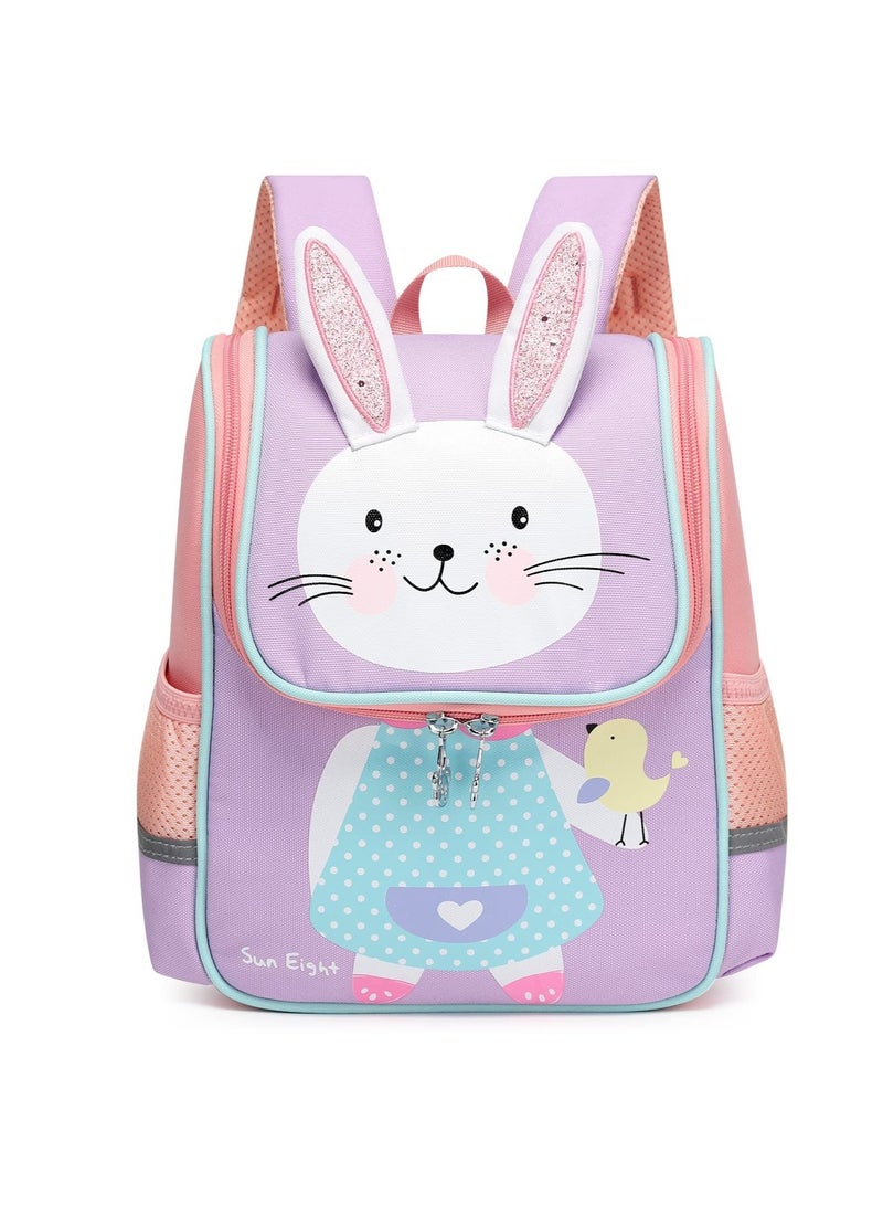 Rabbit Backpack for Girls Kids, Lovely Waterproof Toddler Backpack, Cartoon Kindergarten Preschool Backpack, Suitable for 2-6 Years Kids