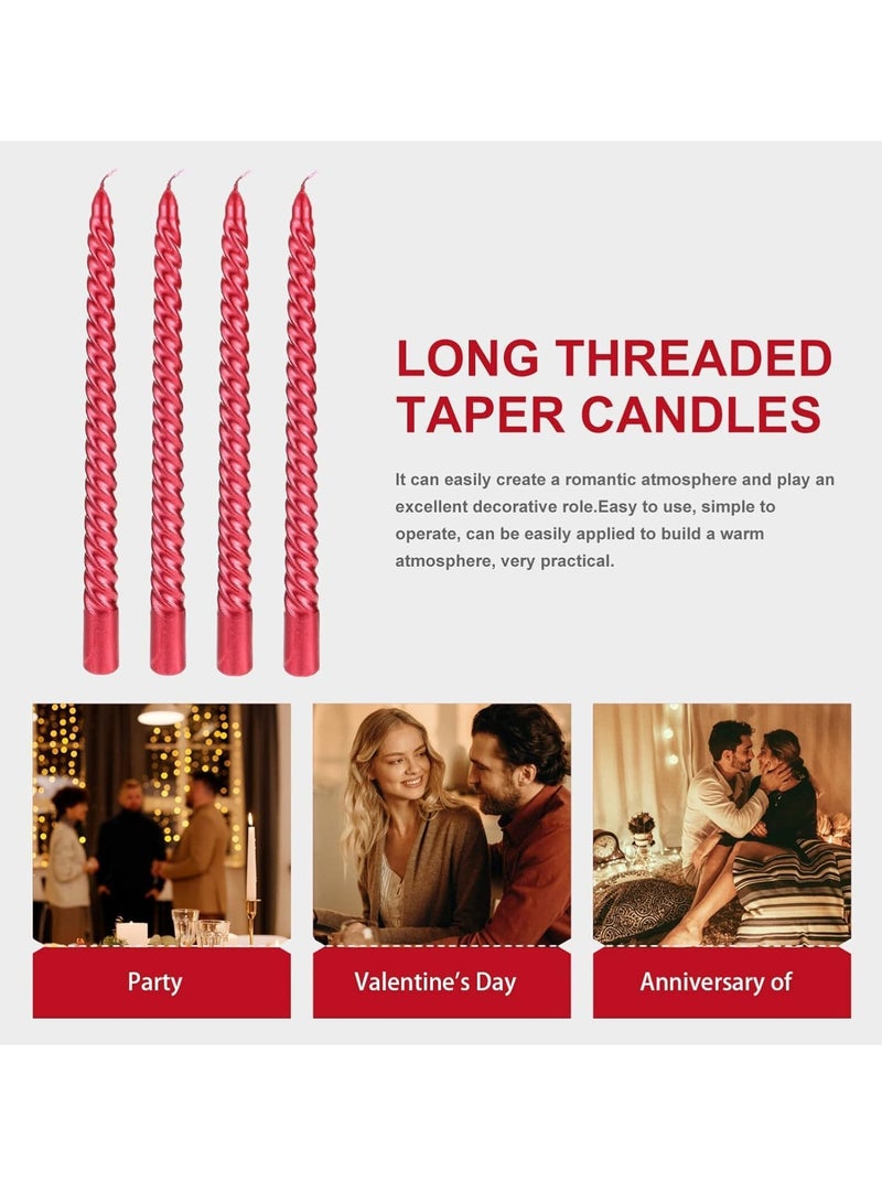 Thread Style Home Decoration Candles Set Red