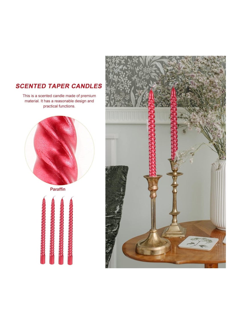 Thread Style Home Decoration Candles Set Red