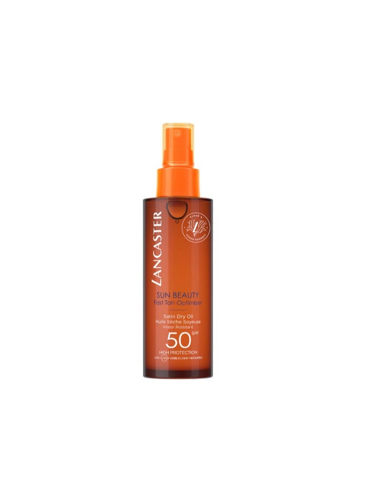 LANCASTER SUN BEAUTY FAST TAN OPTIMIZER SATIN DRY OIL SPF50 150ML