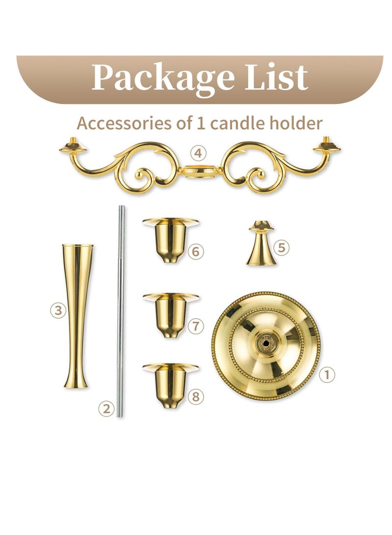 3 Arms Decorative Candle Holder For Wedding and Candlelight Dinner Gold