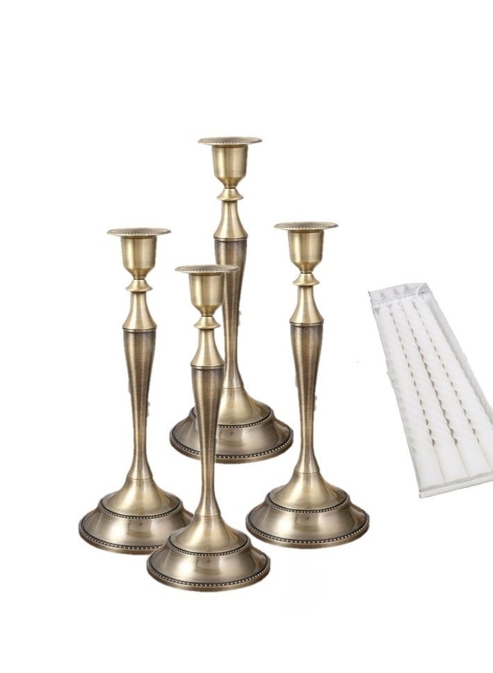 5-Piece Decorative Candle Holder For Wedding and Candlelight Dinner Bronze