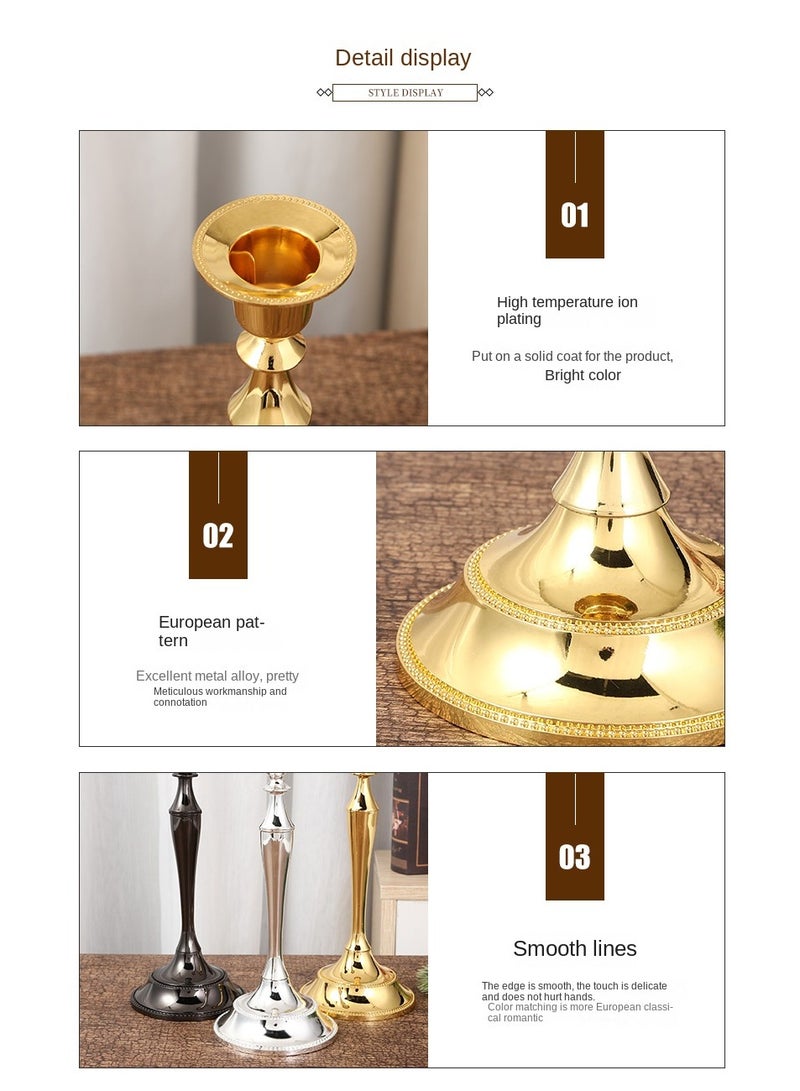 5-Piece Decorative Candle Holder For Wedding and Candlelight Dinner Black