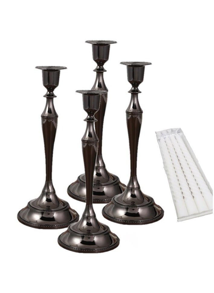 5-Piece Decorative Candle Holder For Wedding and Candlelight Dinner Black