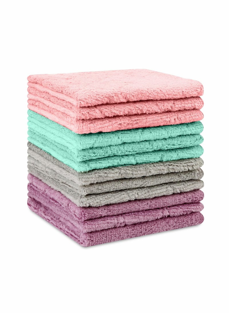 Microfiber Cleaning Cloth, 12 Pack Kitchen Towels Double Sided Microfiber Towel Lint Free Highly Absorbent Multi-Purpose Dust and Dirty Cleaning Supplies for Kitchen Car Cleaning