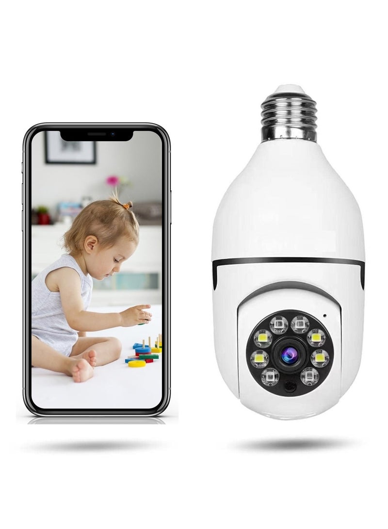 Wireless Home Camera Light Bulb Camera 360 Degree Full HD 1080P Smart Home Camera Smart Night Vision Two Way Audio Motion Detection