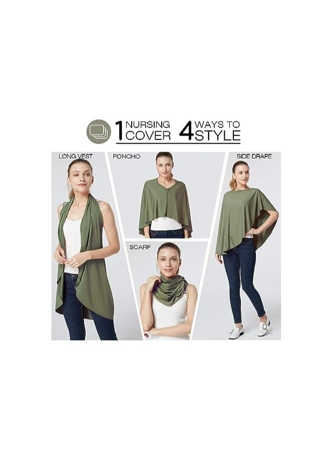 Baby Nursing Poncho, Nursing Cover, Multi Use Breastfeeding Cover for CarSeat Canopy, High Seat Cover, Stroller Cover, Shopping Cart Cover, Breathable Lightweight, Nursing Scarf for Boy and Girl