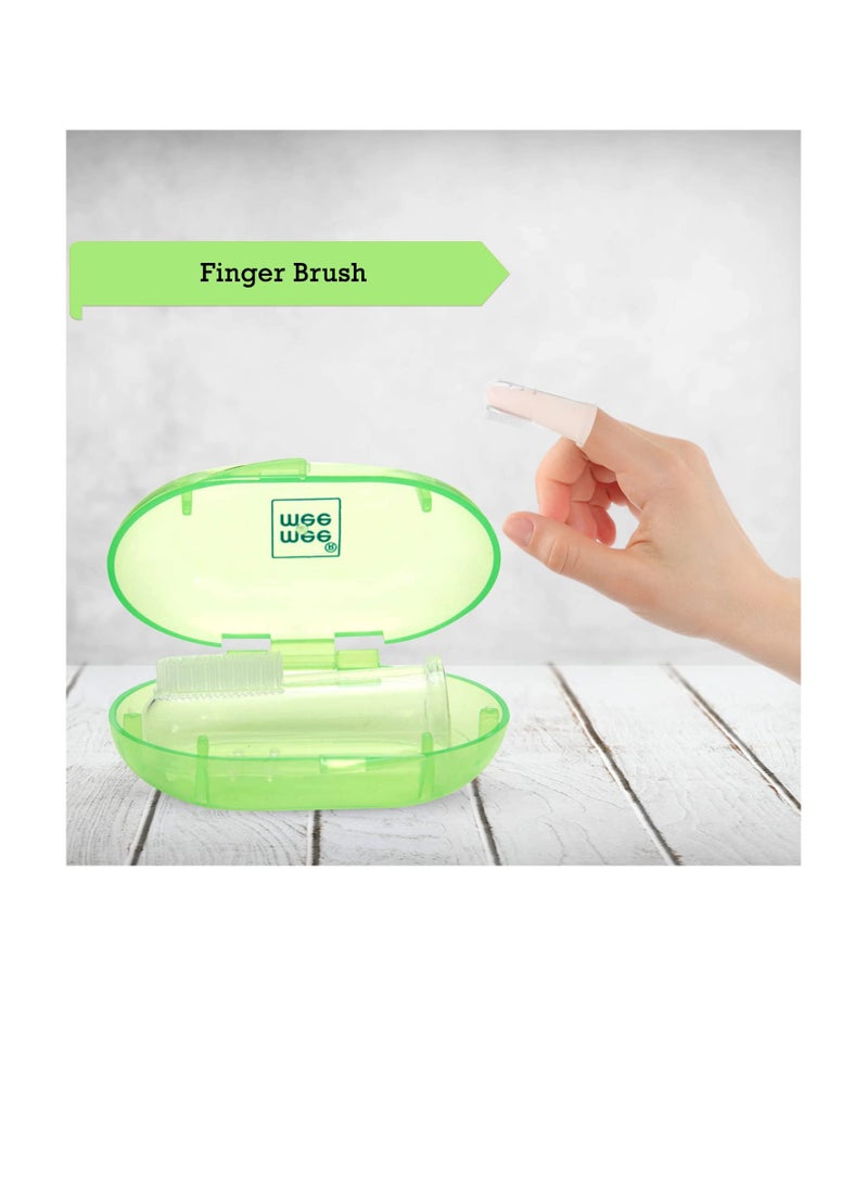 Mee Mee Unique Finger Brush (Pack of 2, Green)