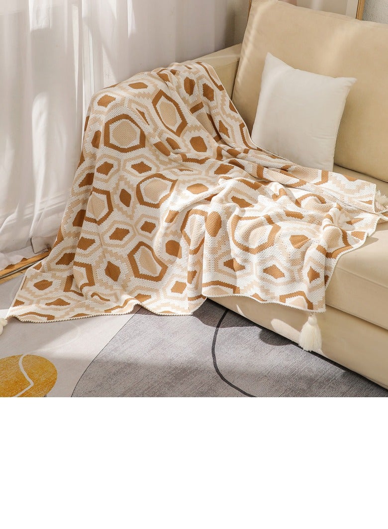 Bohemian Style Knitted Soft Throw Blanket