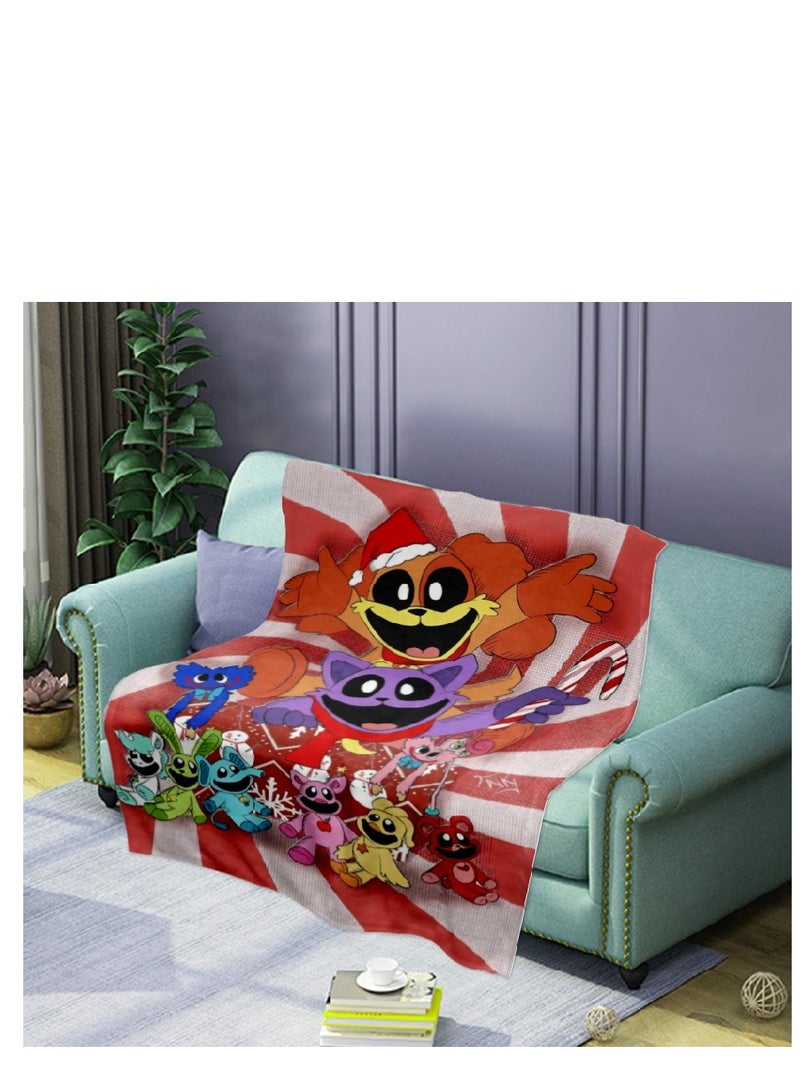 poppy playtime smiling crittersFlannel Throw Blanket  Super Soft Lightweight Air Conditioner Blanket Cooling Summer Blanket Towel Blanket For Couch