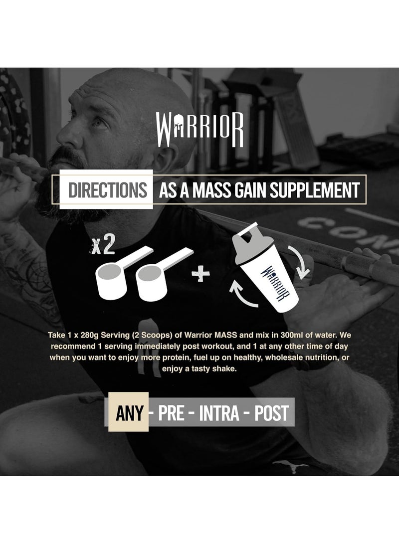 Warrior Mass Lean Muscle Weight Gainer - 60g Protein per Serving - 1000 Calories for Bulking - Vanilla Cheesecake 5kg