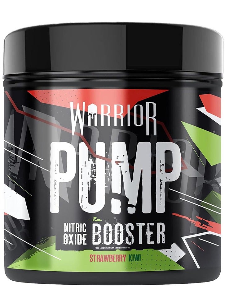 Warrior Supplements Pump Pre Workout Extreme Nitric Oxide Booster Powder, Strawberry Kiwi, 225 gram