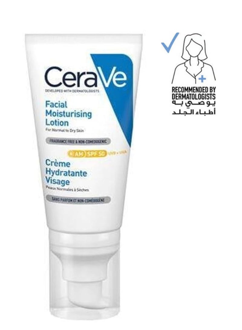 CeraVe AM Facial Moisturizing Lotion SPF 30 with Hyaluronic Acid - Daily Hydration and Sun Protection, 52ml, Suitable for All Skin Types