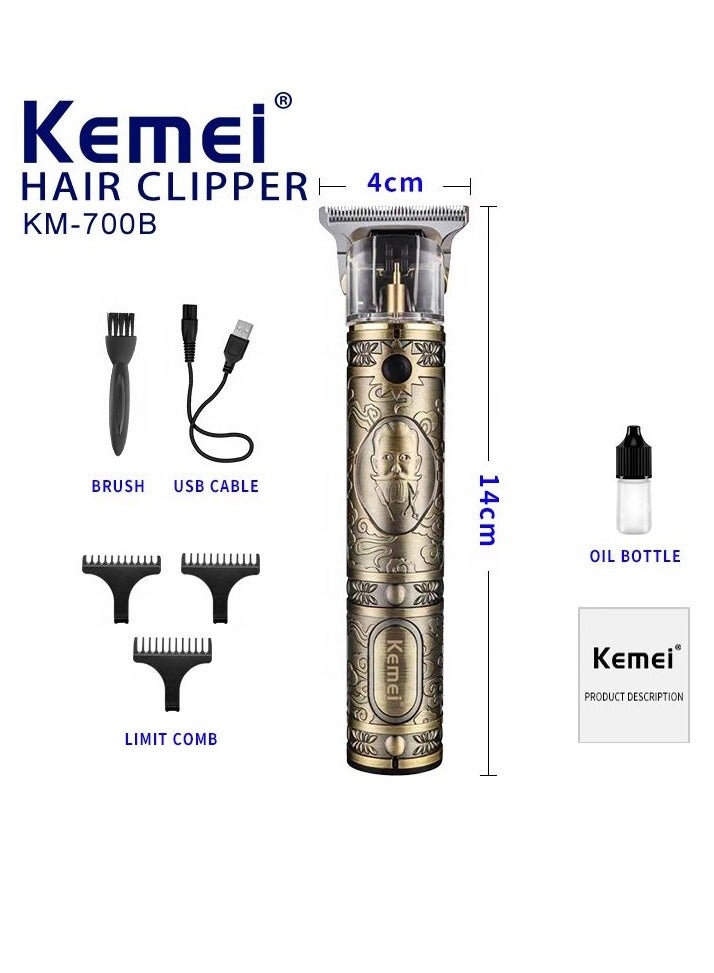 Electric Hair Clipper KM-700B Rechargeable Trimmer Barber Carving Trimmer Professional Hair Clipper Relief Cordless Trimmer