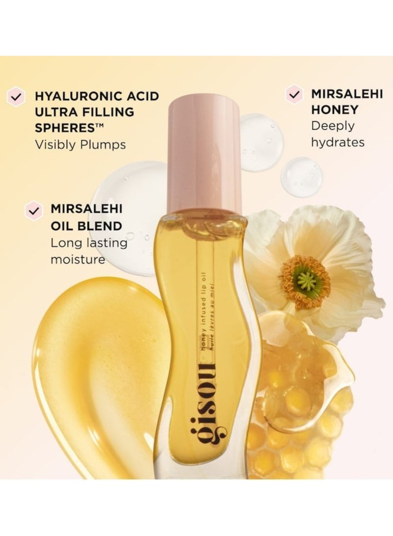 GISOU Honey Infused Lip Oil Nourishing Honey Lip Treatment for Hydration and Gloss  0.27 oz 8 mL