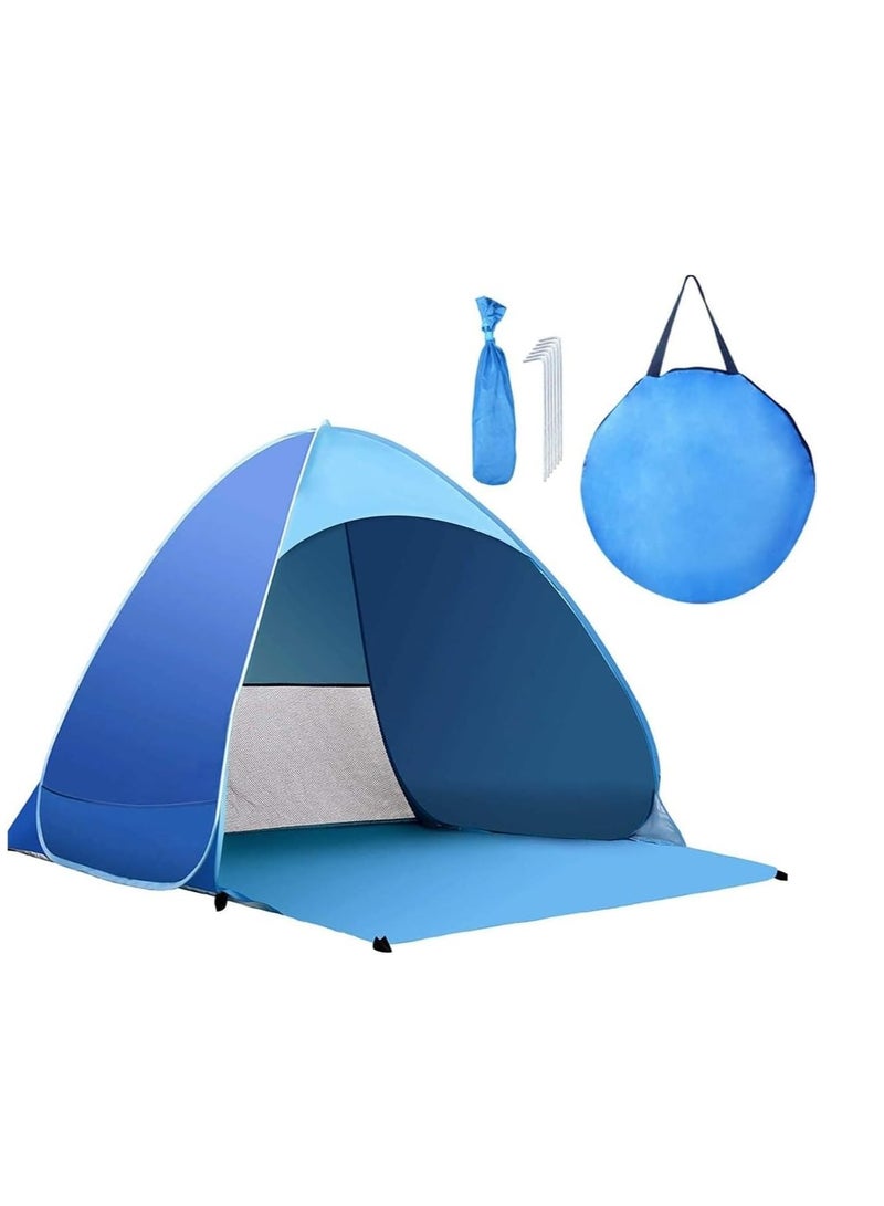 Beach Tent Compact and Portable Dome Camping Tent with UV Protection, Automatic Pop-up Design for Beach, Sturdy Construction, Ideal for Outdoor Sun Exposure, Accommodates Beach Activities