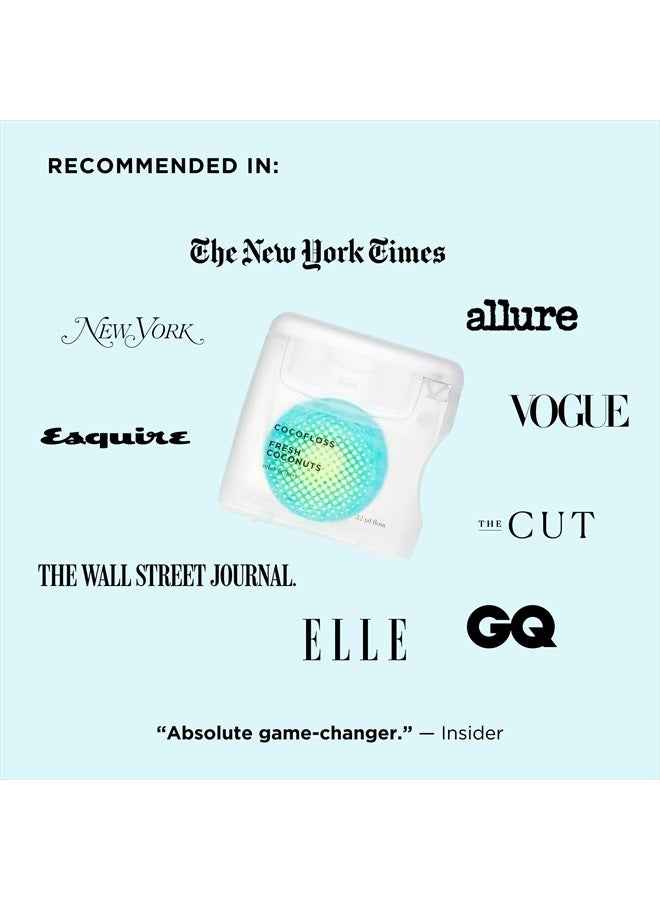 Woven Dental Floss, Dentist-Designed Oral Care, Coconut Scent, Waxed, Expanding, Kid-Friendly String Floss with Coconut Oil, 3 Spools (33 yd Each)