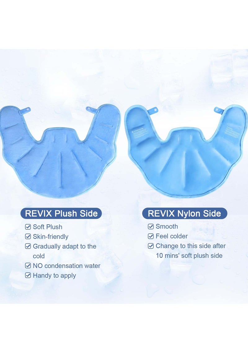 Ice Pack for Neck and Shoulders, Reusable Gel Cold Compress for Rotator Cuff Injuries, Swelling, Upper Back Pain Relief, Large Neck Ice Pack Wrap with Soft Plush Lining