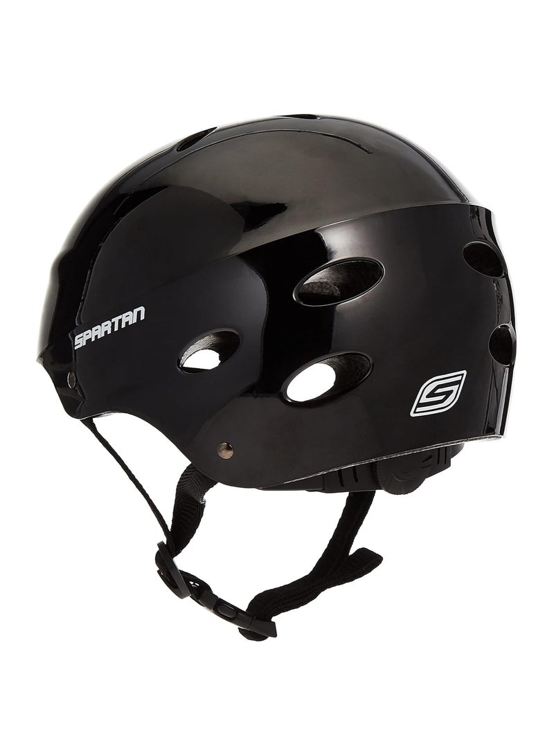 Spartan Multi-Sport Helmet | Superior Ventilation, Safety, and Lightweight Design | Ideal for Skateboarding, Cycling, Roller Skating, and Scooters | Bicycle Helmet - Black