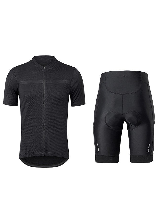 Men's Bike Clothing Set Short Sleeve Breathable Cycling Jersey with Quick Dry Elastic Cycling Shorts