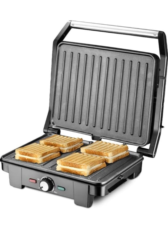 Grill 22000W Contact Health Grill Panini Press Stainless steel with Variable Temperature Control, 3 Grill Positions for Panini, Burger, Sandwich, Pizza, Steak, Chicken, Fish, Vegetables