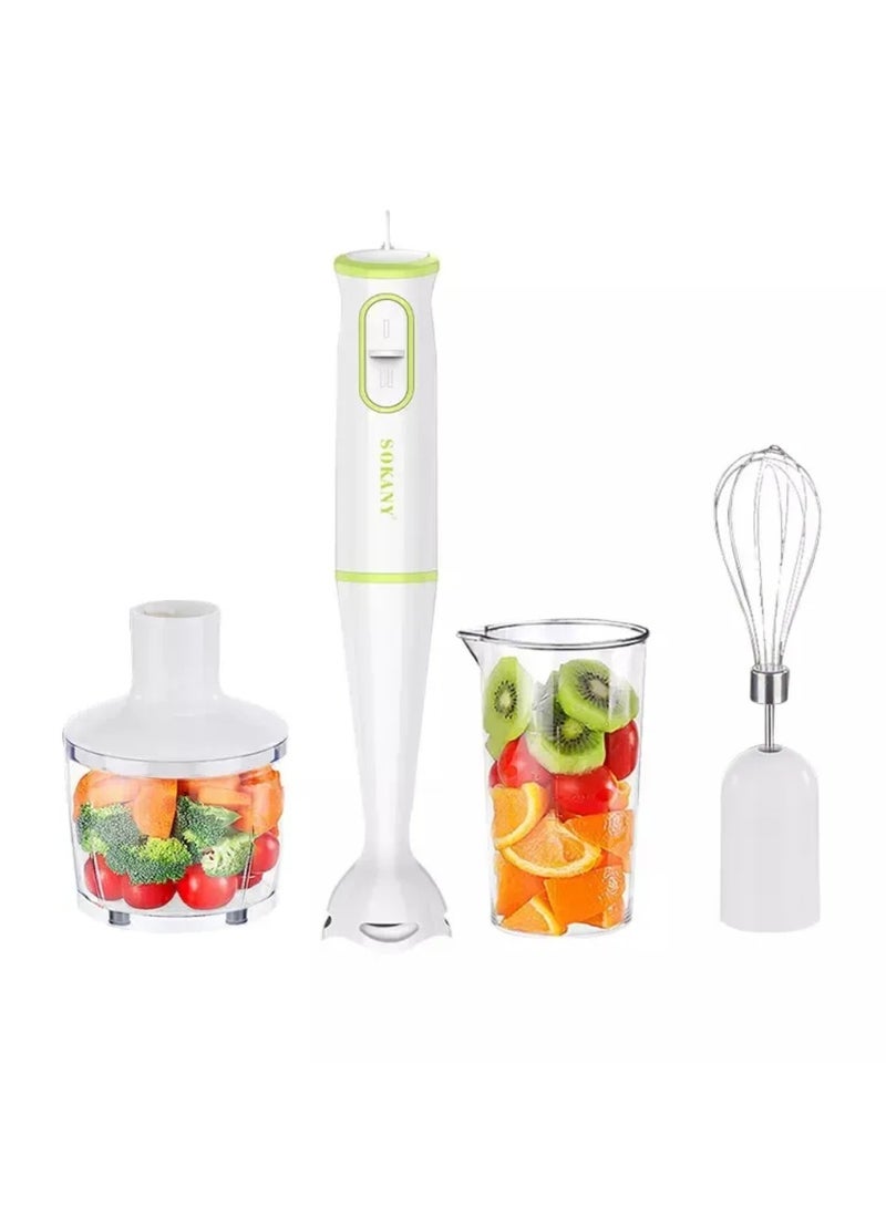 Powerful Copper Motor 2 Speed Modes 4 in 1 Hand Blender Electric Blender 300W Multi-Functional Stick Blender With Food Processor Frother, And Attachments