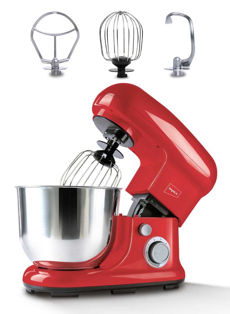 Stand Mixer Multi-Functional Kitchen Machine Stainless Steel Bowl With 6 Speed Settings And Pulse 5 L 1000 W SM 3305 Red \Silver