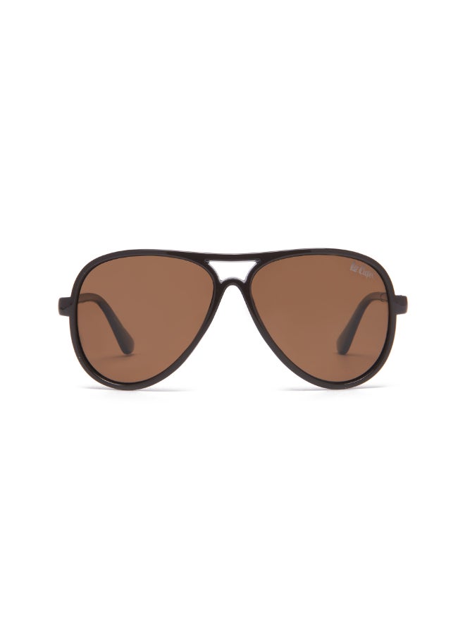 Polarized PC Brown with Aviator type, Round Shape
52-17-120 mm Size, 0.74MM POLARZIED Lens Material, Brown Frame Color