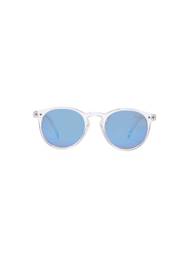 Polarized PC Blue Mirror with Round type, Round Shape
45-20-125 mm Size, 0.74MM POLARZIED Lens Material, Transprarent Frame Color