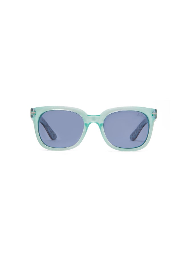 Polarized PC Blue with Wayfarer type, Round Shape
47-18-125 mm Size, 0.74MM POLARZIED Lens Material, Light Blue Frame Color