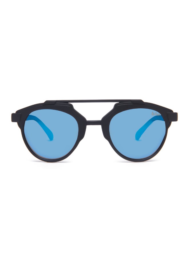 Polarized PC Blue Mirror with Fashion type, Round Shape
48-17-130 mm Size, 0.74MM POLARZIED Lens Material, Black Frame Color