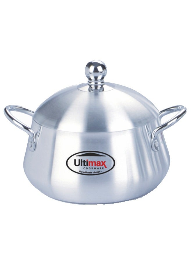 Ultimax Metallic Finish Belly Cookware Pot 30 Cm With Premium Quality Aluminium, Even Heat Distribution,Dishwash & OvenSafe, S.S Handle for Comfortable Grip, Durable Construct & Elegant Design