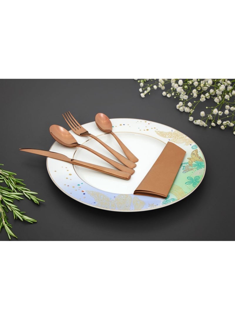 Lucia 24-Piece Cutlery Set Copper-Serve 6