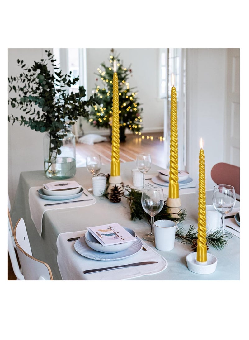 Thread Style Home Decoration Candles Set Gold