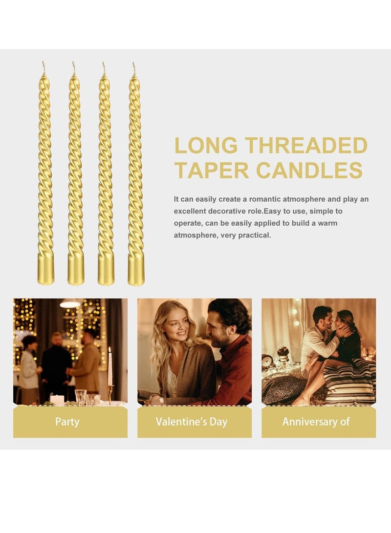 Thread Style Home Decoration Candles Set Gold