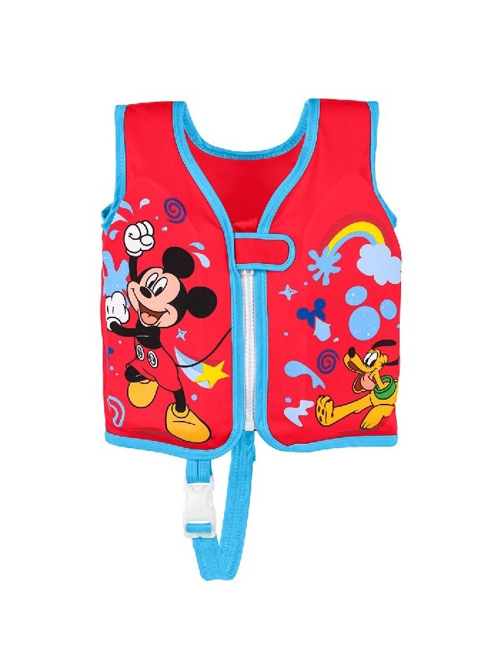Mickey&Friends Swim Safe Jacket For Kids Aged 3-6 Years, Confortable Textile And Foam Padding, Adjustable Straps And Buckles Clip Closure.  51Cm S/M