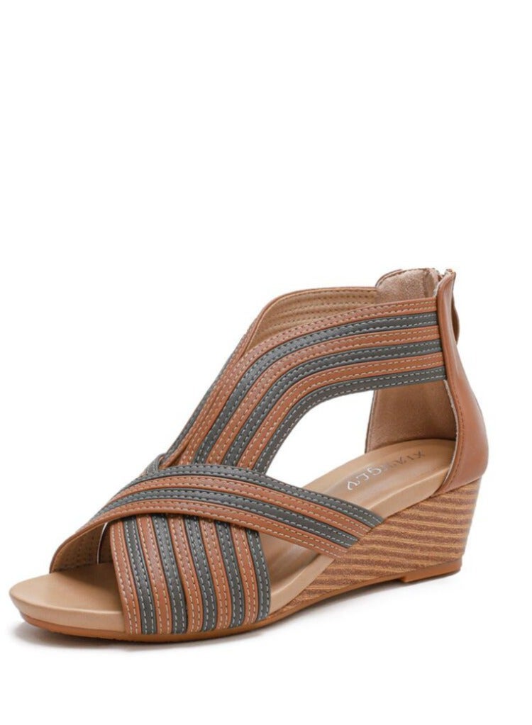 Slope heel sandals for women, summer fashion for women, fish mouth Roman sandals for women