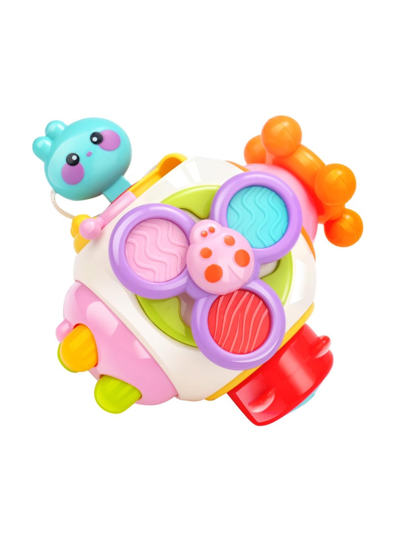 Busy Cube for Toddlers1-3, Sensory Busy Activity Cube Spinner Toy Baby Busy Board Montessori Busy Cube Travel Essential Toys Busy Activity Cube Sensory Busy Cube for 1 2 3 year old Kids on the Go