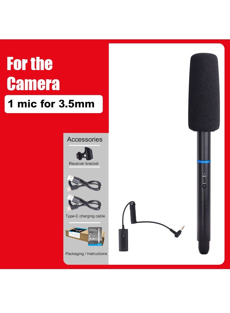 Wireless interview microphone Mobile SLR camera dedicated to news reporters outdoor street noise cancelling handheld microphone (3.5mm)