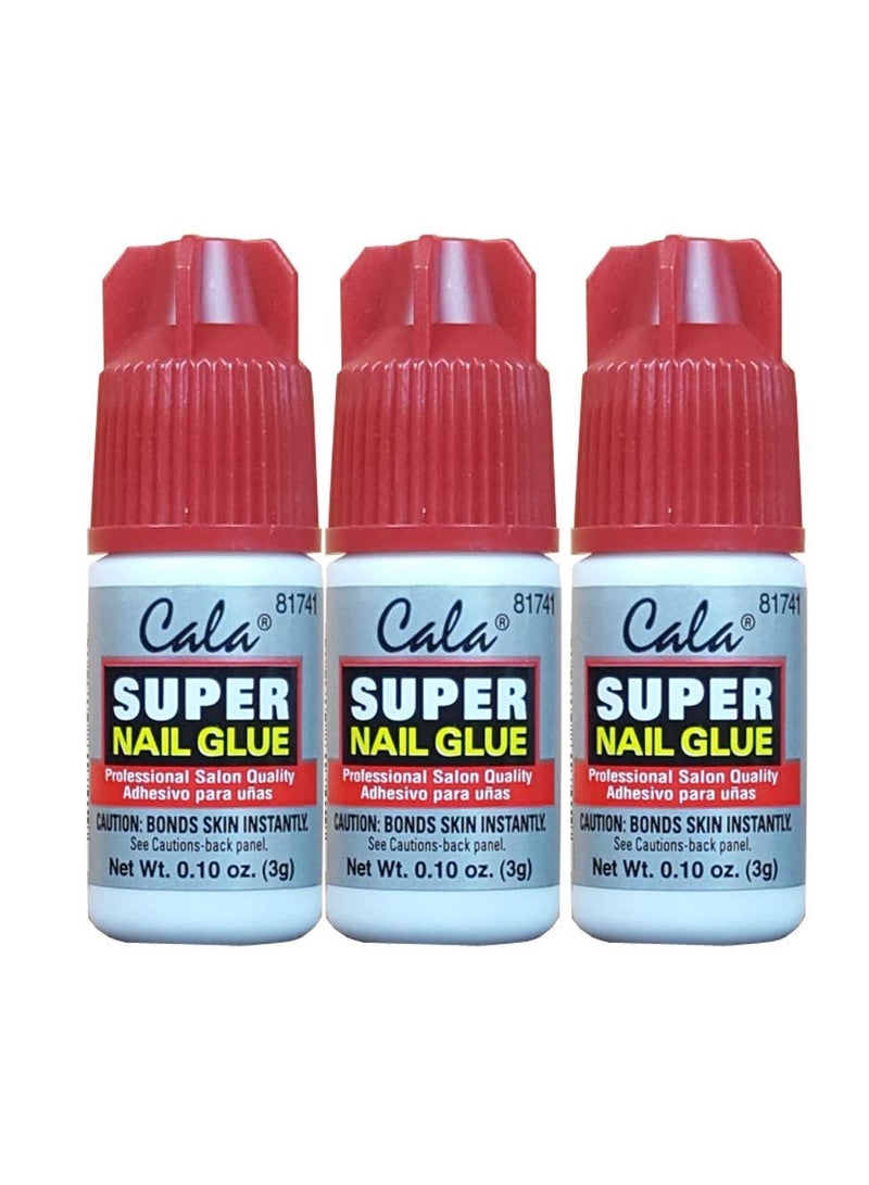 3 bottles Super nail Glue professional Salon Quality,Quick and Strong Nail liquid adhesive