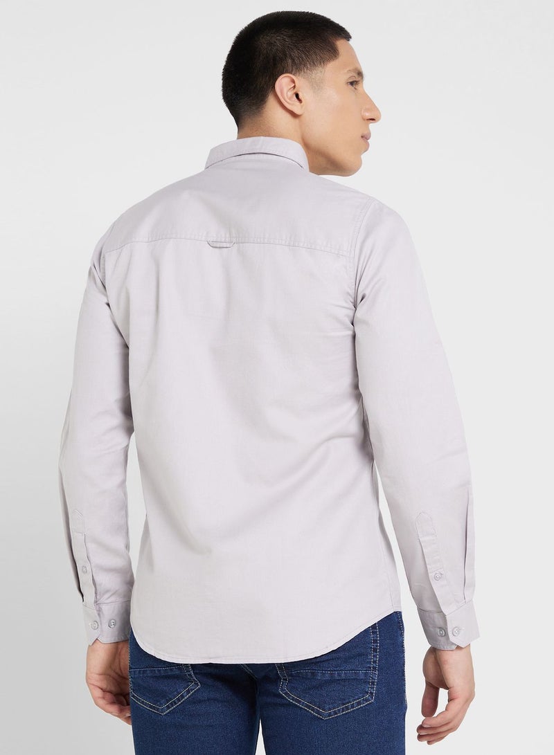 Pure Cotton Casual Double Pocket Shirt