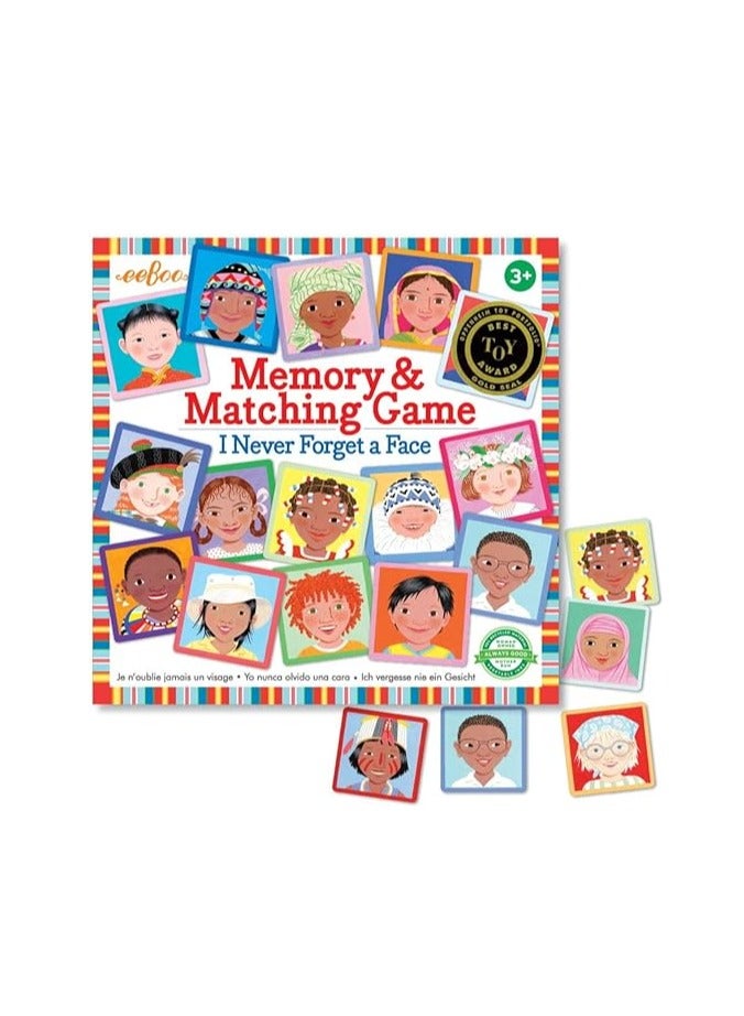 eeBoo: I Never Forget a Face, Memory & Matching Game, Developmental and Educational, 24 Pairs to Match, Single or Multiplayer Function, for Ages 3 and up