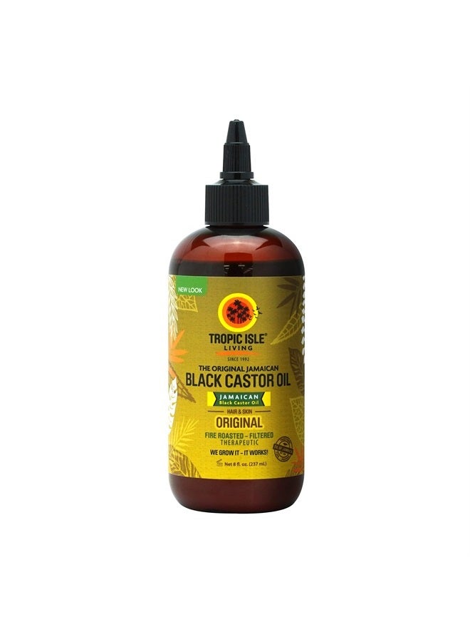 Jamaican Black Castor Oil | Rich in Vitamin E, Omega Fatty Acids & Minerals | For Hair Growth Oil, Skin Conditioning, Eyebrows & Eyelashes (1, 8oz - Pet Bottle)